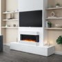 White Wall Mounted Electric Fireplace  - 39 Inch - AmberGlo