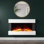 White Wall Mounted Electric Fireplace  - 39 Inch - AmberGlo