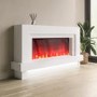 White Freestanding Electric Fireplace with LED Lights 48 inch - AmberGlo