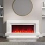 White Freestanding Electric Fireplace with LED Lights 48 inch - AmberGlo