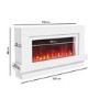 White Freestanding Electric Fireplace with LED Lights 48 inch - AmberGlo