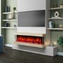 ONLY OPENED - 51 Inch Wood Effect Wall Mounted Electric Fire with LED Lights - AmberGlo