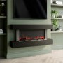 Matt Black Wall Mounted Curved Electric Fire 47 Inch  - AmberGlo