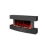 Matt Black Wall Mounted Curved Electric Fire 47 Inch  - AmberGlo