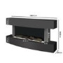 Matt Black Wall Mounted Curved Electric Fire 47 Inch  - AmberGlo