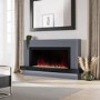 Black & Grey Freestanding Electric Fireplace with LED Lights 62 Inch - AmberGlo