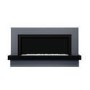 Black & Grey Freestanding Electric Fireplace with LED Lights 62 Inch - AmberGlo