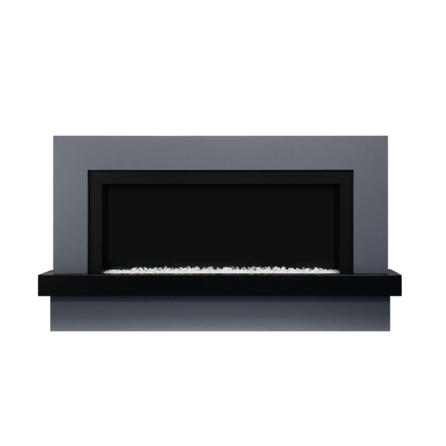 Black & Grey 62inch Wall Mounted Electric Fireplace - AmberGlo