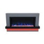 Black & Grey Freestanding Electric Fireplace with LED Lights 62 Inch - AmberGlo