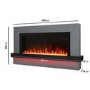 Black & Grey Freestanding Electric Fireplace with LED Lights 62 Inch - AmberGlo