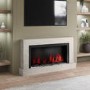 Concrete Stone Effect Free Standing Electric Fireplace with LED Lights  62 Inch - AmberGlo