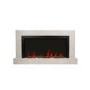 Concrete Stone Effect Free Standing Electric Fireplace with LED Lights  62 Inch - AmberGlo