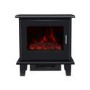 Black Electric Log Burner with 7 LED Colour Options and Chrome Handle - AmberGlo