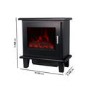 Black Electric Log Burner with 7 LED Colour Options and Chrome Handle - AmberGlo