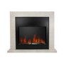 Stone Effect Free Standing Electric Fireplace Suite with Customisable Exposed Fuel Bed - AmberGlo