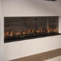 50" Media Wall Fire with Wifi & Tempered Glass Front and Sides - AmberGlo