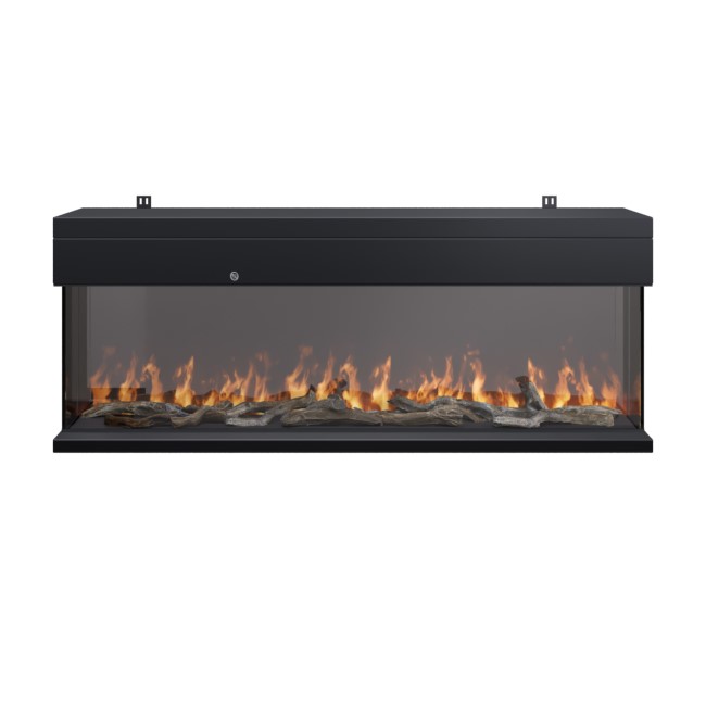 Black 50inch WiFi Enabled Inset Electric Media Wall Fireplace - AmberGlo