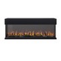 50 Inch Black Inset Electric Media Wall Fireplace with Glass Configurated Front and Sides - AmberGlo