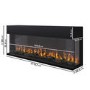 50 Inch Black Inset Electric Media Wall Fireplace with Glass Configurated Front and Sides - AmberGlo