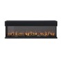 60 Inch Black Inset Electric Media Wall Fireplace with Configurated Front and Side Glass Case - AmberGlo