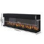 60 Inch Black Inset Electric Media Wall Fireplace with Configurated Front and Side Glass Case - AmberGlo