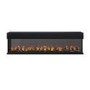 Black 70 Inch Inset Media Wall Electric Fireplace with Glass Configurated Front and Sides - AmberGlo