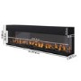 Black 70 Inch Inset Media Wall Electric Fireplace with Glass Configurated Front and Sides - AmberGlo