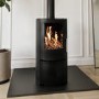 AmberGlo Black Cast Iron Round Freestanding 5KW Multi Fuel Burner