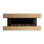 52" Oak Wall Mounted Electric Fireplace Suite with LED Lights & Wifi - AmberGlo