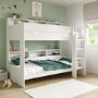 White Bunk Bed with Storage Shelves - Aire