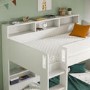 White Bunk Bed with Storage Shelves - Aire