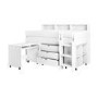 White Mid Sleeper Cabin Bed with Desk and Storage - Aire