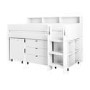 White Mid Sleeper Cabin Bed with Desk and Storage - Aire