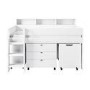 White Mid Sleeper Cabin Bed with Desk and Storage - Aire