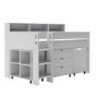 Grey Mid Sleeper Cabin Bed with Desk and Storage - Aire