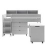 Grey Mid Sleeper Cabin Bed with Desk and Storage - Aire