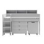 Grey Mid Sleeper Cabin Bed with Desk and Storage - Aire