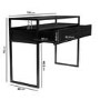 Large Black Glass Top Console Table with Drawers & Black Legs - Akila