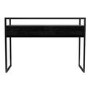 Large Black Glass Top Console Table with Drawers & Black Legs - Akila