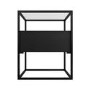 Square Black Glass Top Side Table with Storage - Akila