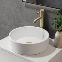 Matt White Round Countertop Basin 388mm - Alaska