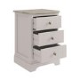 Tall Oak and Cream 3-Drawer Bedside Table - Alexander