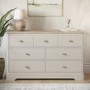 Wide Oak and Cream Chest of 7 Drawers - Alexander