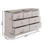 Wide Oak and Cream Chest of 7 Drawers - Alexander