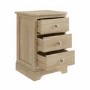 Tall Oak 3-Drawer Bedside Table - Alexander