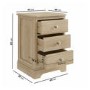 Tall Oak 3-Drawer Bedside Table - Alexander