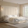 Pack of 2 Upholstered Wall-Mounted Headboard Panels in Beige Velvet - Alisha