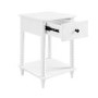 White Bobbin Bedside Table with Drawer and Shelf - Alma