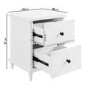 White 2-Drawer Bobbin Bedside Table - Alma