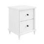 White 2-Drawer Bobbin Bedside Table - Alma